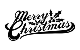 Merry Christmas text font graphic vector