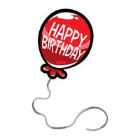 Colorido feliz cumpleaños texto gráfico con globos de fiesta vector logo