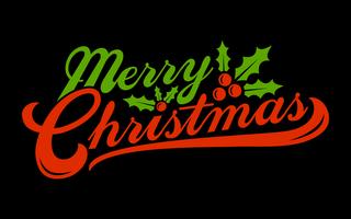 Merry Christmas text font graphic vector