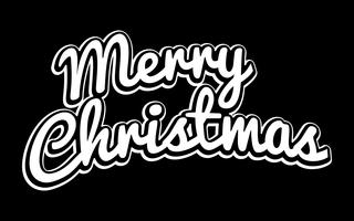 Merry Christmas text font graphic vector