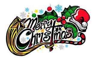 Merry Christmas text font graphic vector