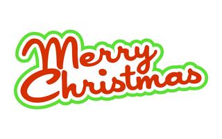 Merry Christmas text font graphic vector