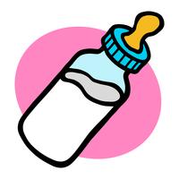 Icono de vector de leche biberón