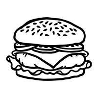 Ilustración de vector de dibujos animados de hamburguesa