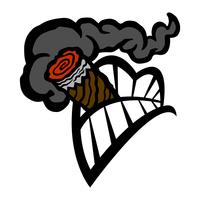Cigar Smoking Mouth Teeth vector icon