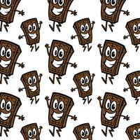 chocolate bar cartoon seamless pattern vector