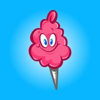 Cotton candy fluffy junk food cartoon vector