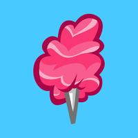 Cotton candy fluffy junk food cartoon vector