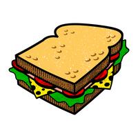 Sandwich de dibujos animados vector illlustration