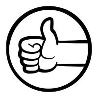 Cartoon Hand Making Positive Thumbs Up Gesture vector