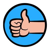 Cartoon Hand Making Positive Thumbs Up Gesture vector