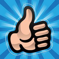 Cartoon Hand Making Positive Thumbs Up Gesture vector