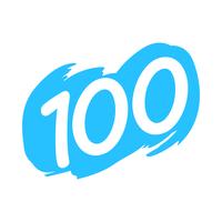 Number 100  One Hundred Cool Trendy Text Graphic vector