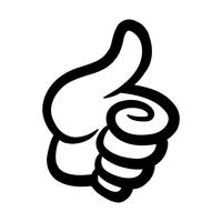 Cartoon Hand Making Positive Thumbs Up Gesture vector