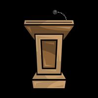 Presentation podium for lectures or public speaking - vector graphic