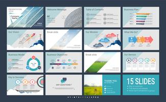 Presentation slide template for your company with infographic elements.