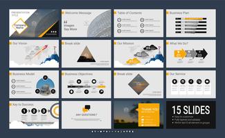 Presentation slide template for your company with infographic elements. vector