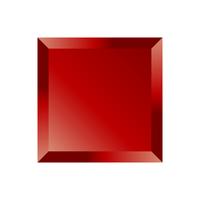 Red Beveled Square Button vector