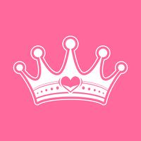 Pink Girly Princess Royalty Crown With Heart Jewels vector