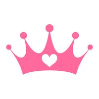 Pink Girly Princess Royalty Crown With Heart Jewels vector