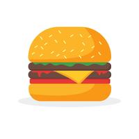 Summer Junk Food Cheese Hamburger. vector