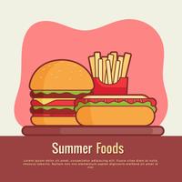 Vector de alimentos de verano