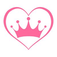 Pink Girly Princess Royalty Crown With Heart Jewels vector