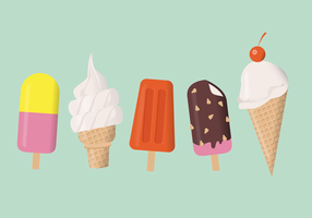 Helado de verano conjunto ilustración vectorial vector