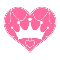 Princesa Girly Pink Realeza Corona Con Joyas De Corazón vector