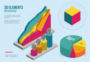 Conjunto de vectores de elementos de infografía 3D