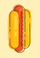 Hot dog illustration. vector