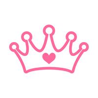 Pink Girly Princess Royalty Crown With Heart Jewels vector