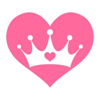 Pink Girly Princess Royalty Crown With Heart Jewels vector