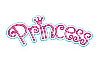 Pink Girly Princess Logo Text Graphic With Crown vector