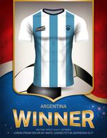 Copa de fútbol 2018, concepto ganador argentina. vector