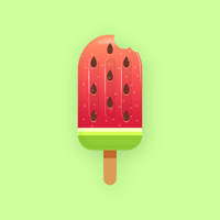 Realistic Watermelon Popsicle Vector