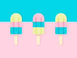 Ice Cream Sticks On Pastel Background vector