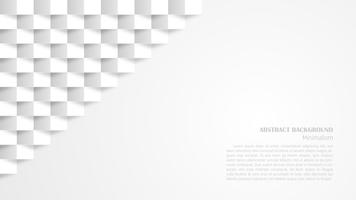 Abstract white geometric background 3d paper art style.  vector