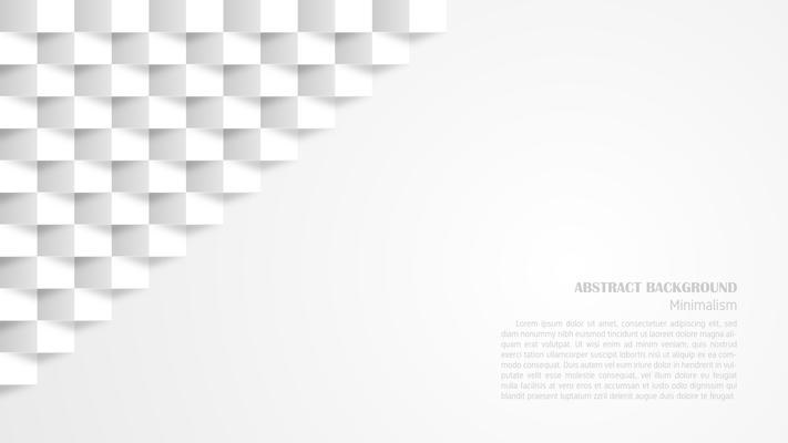 Abstract white geometric background 3d paper art style. 