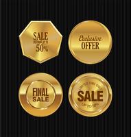 Golden sale labels retro vintage design collection vector