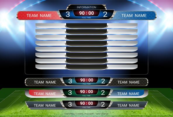 Download Digital timing scoreboard, Football match team A vs team