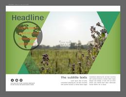 Presentation layout design for greenery cover page template.