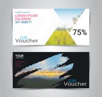 Gift certificates and vouchers, discount coupon or banner web template with blurred background. vector