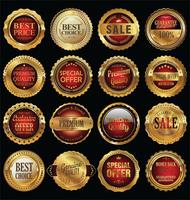 Golden sale labels retro vintage design collection vector