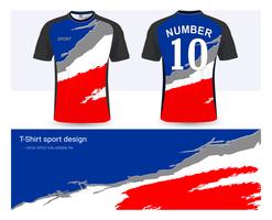 Plantilla de maqueta deportiva de camiseta y camiseta de fútbol, diseño gráfico para el club de fútbol o uniformes de ropa deportiva. vector