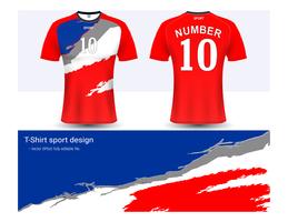 Soccer jersey and t-shirt sport mockup template, Graphic design for football club or activewear uniforms. vector