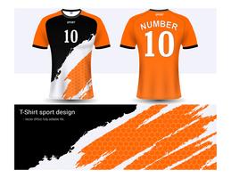 Soccer jersey and t-shirt sport mockup template, Graphic design for football club or activewear uniforms.