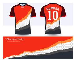 Soccer jersey and t-shirt sport mockup template, Graphic design for football club or activewear uniforms. vector