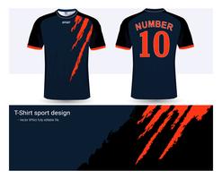 Plantilla de maqueta deportiva de camiseta y camiseta de fútbol, diseño gráfico para el club de fútbol o uniformes de ropa deportiva. vector