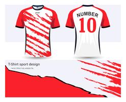 Soccer jersey and t-shirt sport mockup template, Graphic design for football club or activewear uniforms. vector